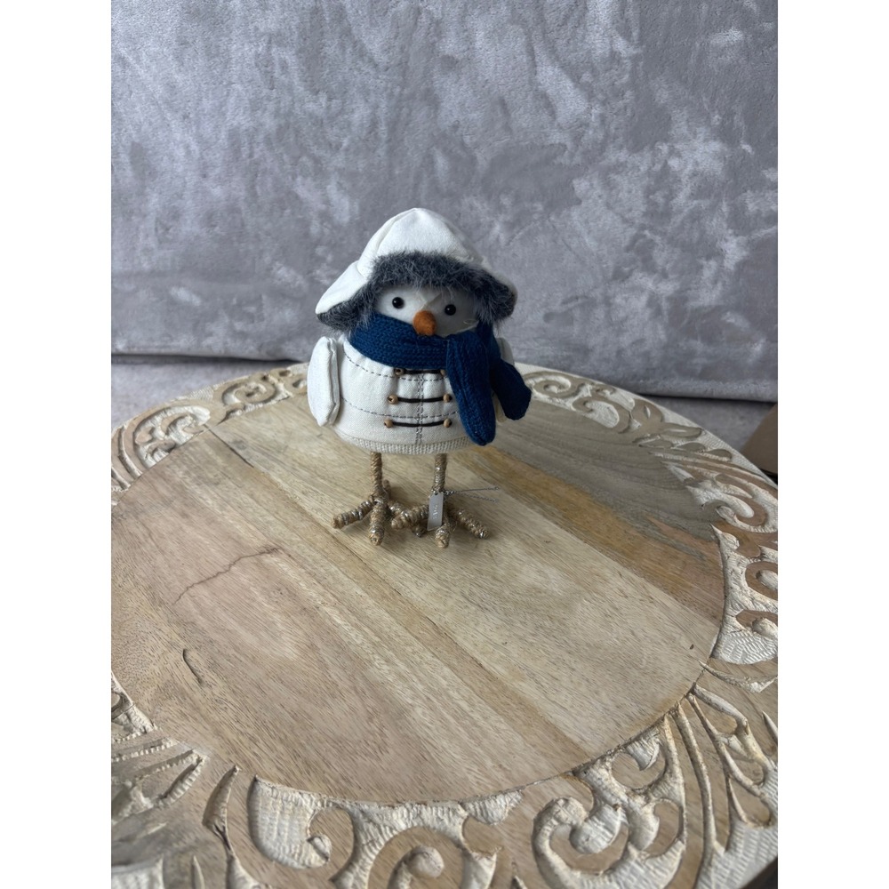 Target Wondershop 2018 Winter Bird Figurine White Parka Navy Scarf Holiday Decor